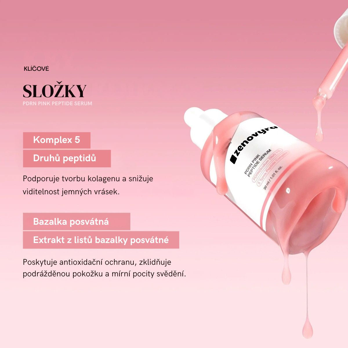 PDRN Pink Serum Peptide – Hloubková hydratace, efekt "Glass Skin"